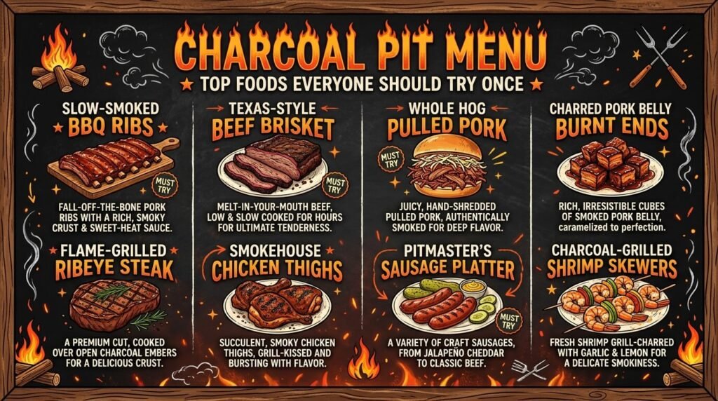 Charcoal Pit Menu